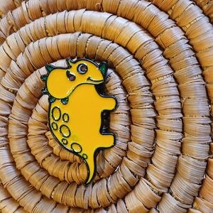 NEW Orange Dinosaur Enamel Pin